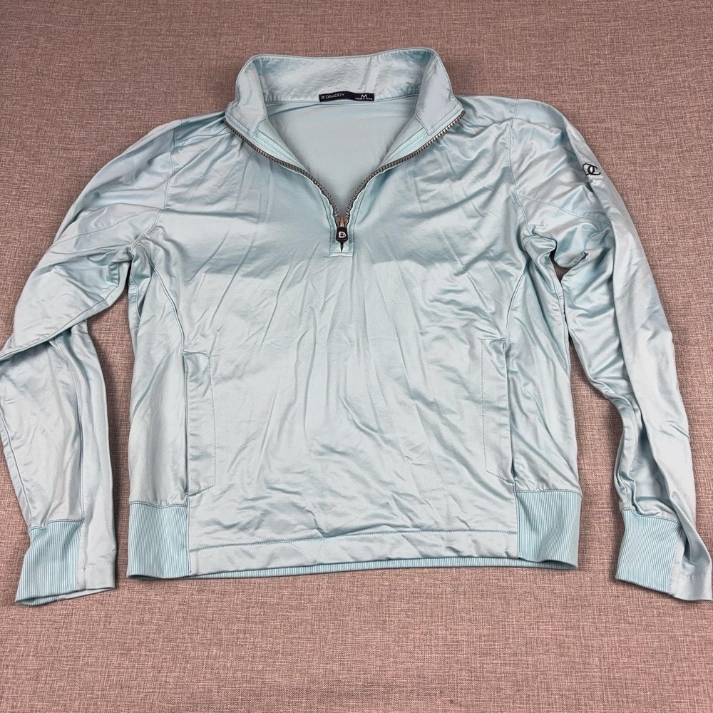 B. Draddy Pullover‎ Mens Medium Blue 1/4 Zip Long Sleeve Golf Performance Top